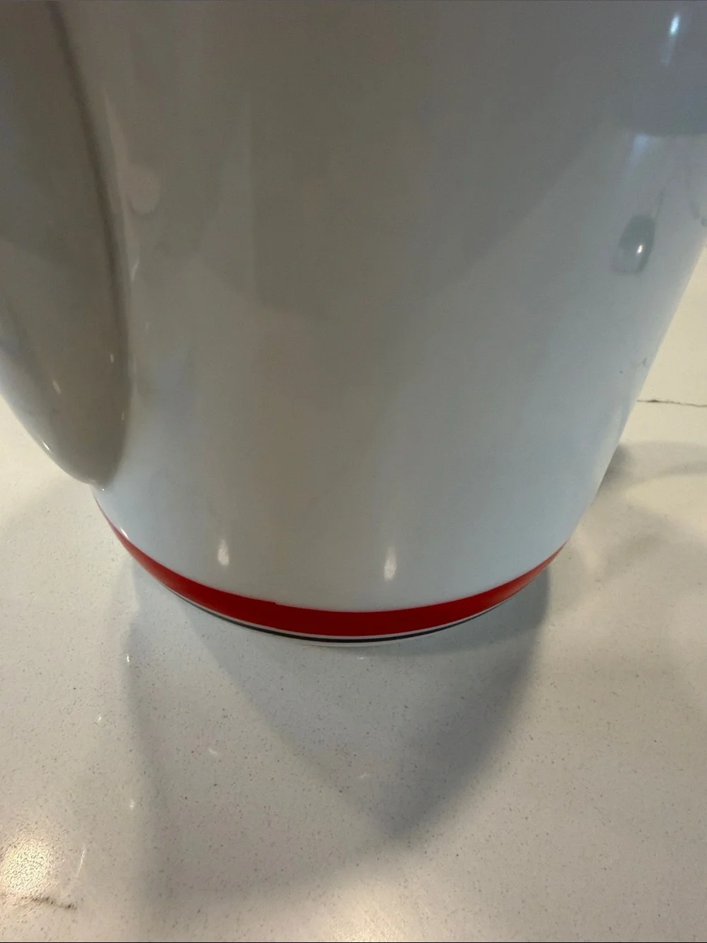 Vintage Bon Appetite White Ceramic Coffee Pot with Red Accent